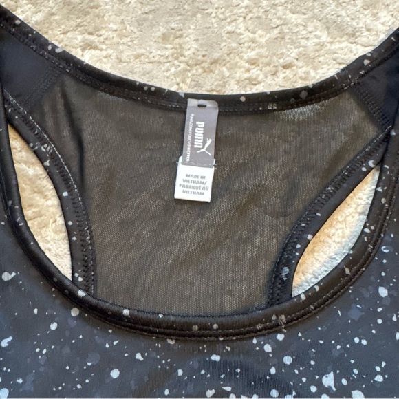 Puma 4Keeps Black Galaxy Print Sports Bra With Mesh Back Size Large - Picture 5 of 10